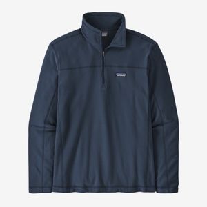 Patagonia Men's Micro D 1/4 Zip Fleece Pullover in New Navy Blue XL base layer